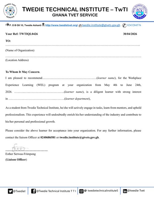 WEL Recommendation Letter thumbnail